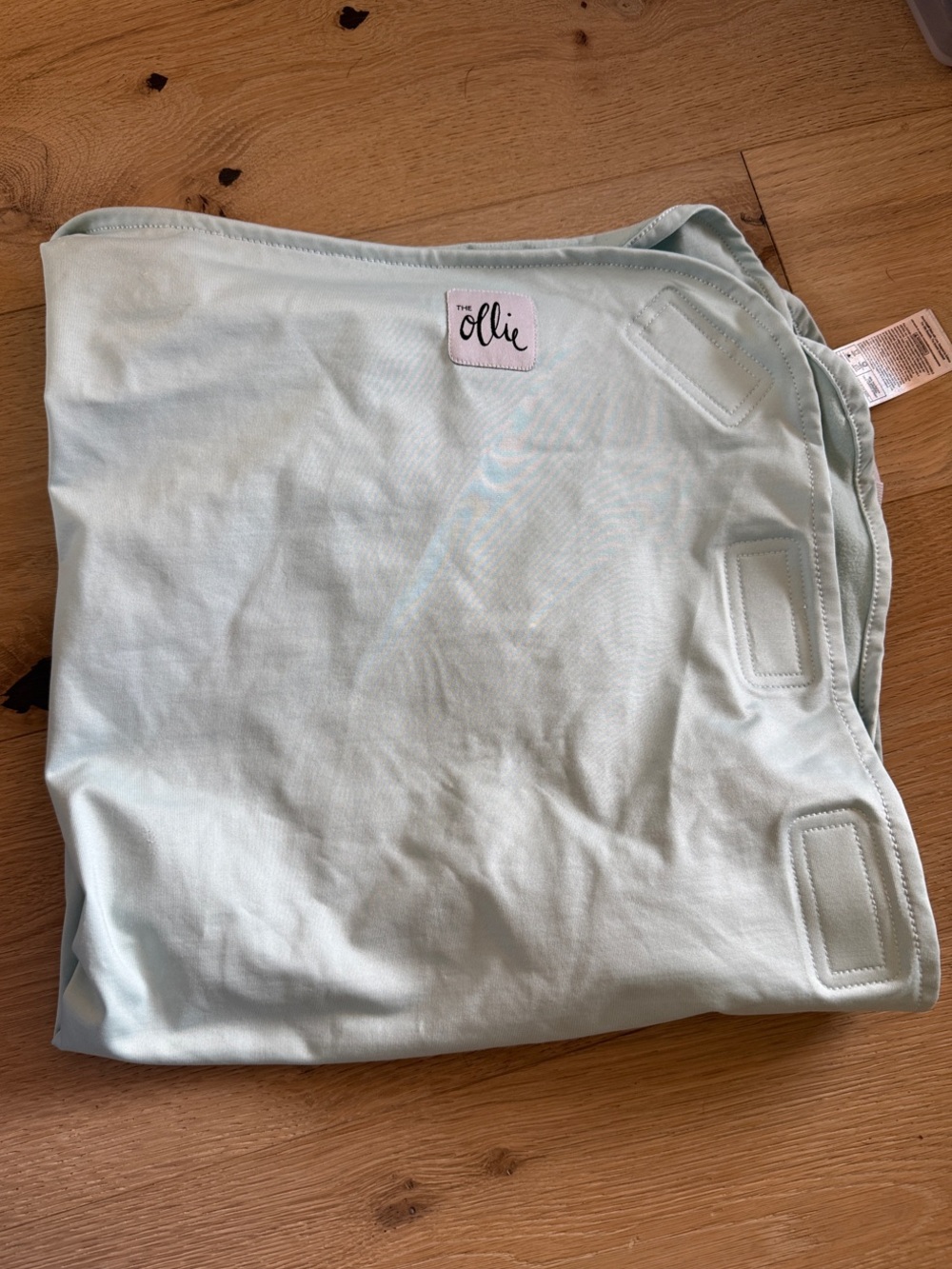 The Ollie Light Blue Baby Swaddle Wrap with Secure Tabs